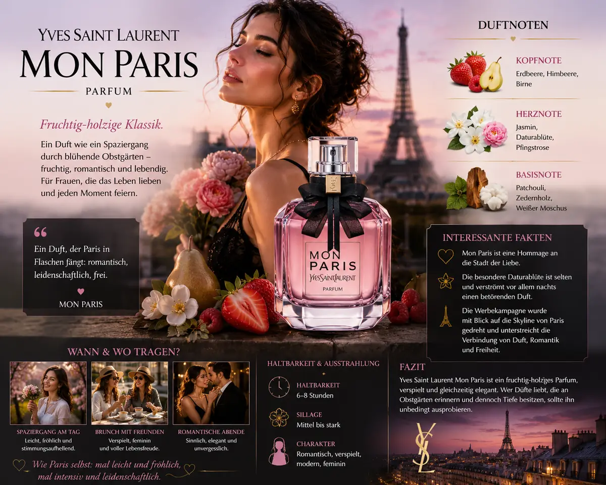 Fruchtig-holzige Klassik: Yves Saint Laurent Mon Paris Parfum